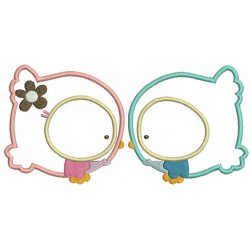 Stickmuster - Sweet Eulchen Pärchen Appli 2